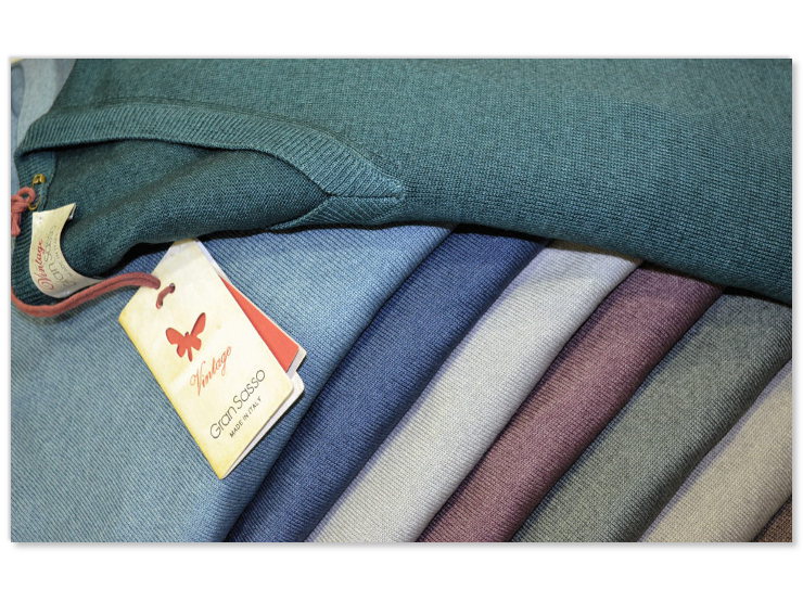 Pullover Vintage Gran Sasso, in pura lana merino extrafine delavé a 1 filo