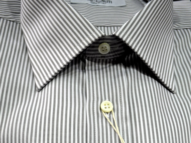 Camicia artigianale Taccaliti in puro cotone doppio ritorto, pari e pari, con collo italiano