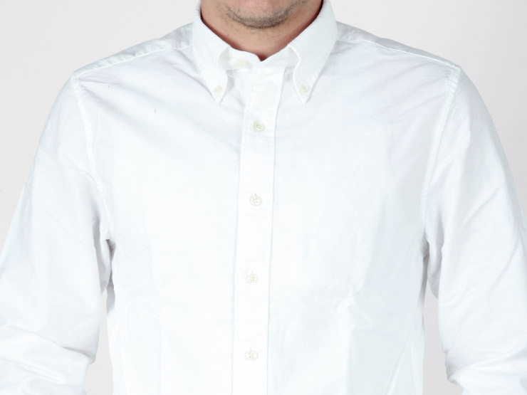 Camicia regular fit, button-down Webb & Scott in tessuto no-stiro di puro cotone tinta unita